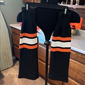 Black and Orange Knit Hockey Socks